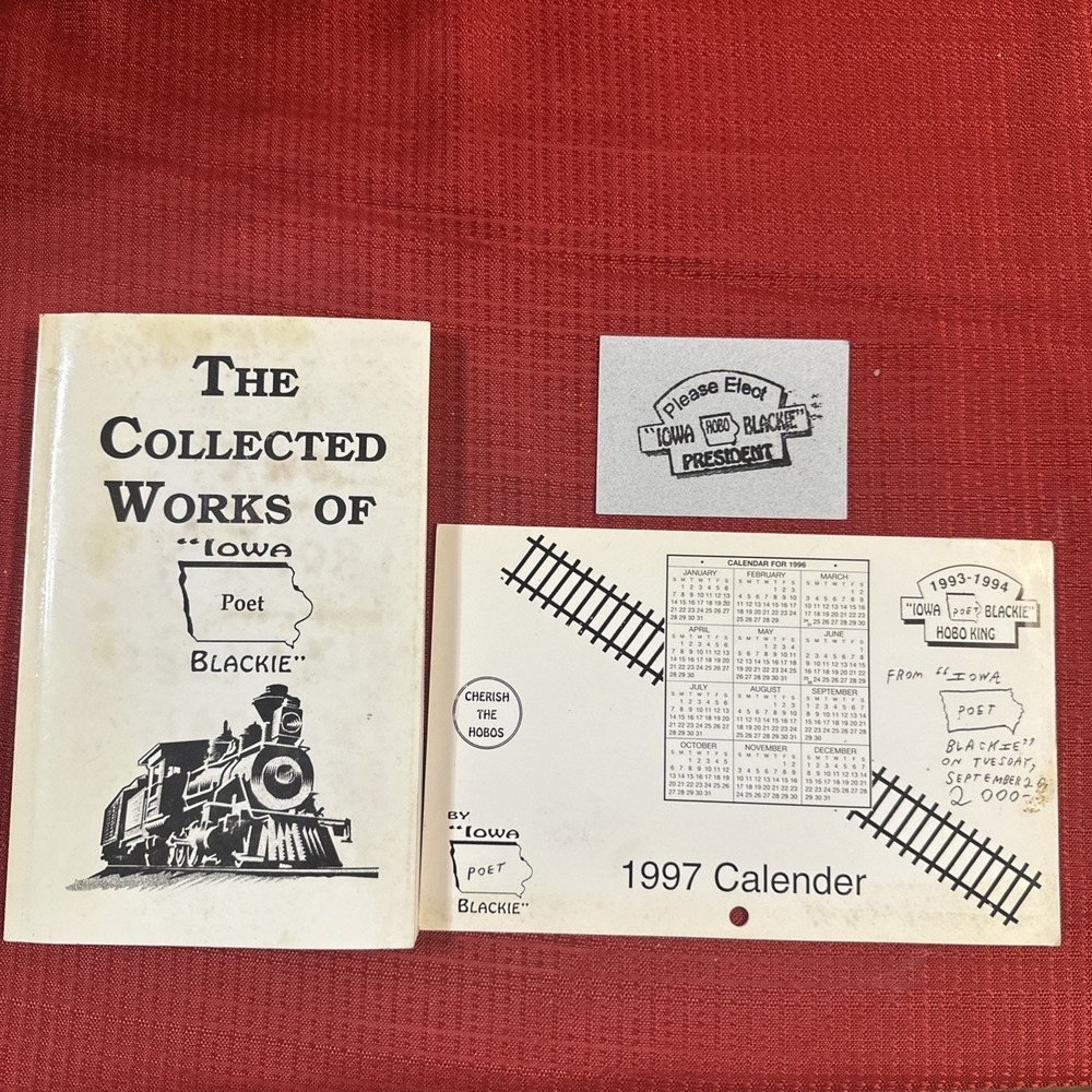 Iowa Blackie Gage Collected Works, 1997 Calendar, & Elect Card Rare Signed Lot